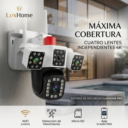 Cámara de Seguridad 360° 4-Lentes Ultra 4k - LuxHome